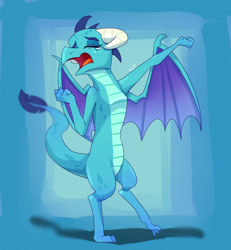 Size: 1200x1300 | Tagged: safe, artist:passigcamel, imported from derpibooru, princess ember, dragon, eyes closed, female, open mouth, sleepy, solo, yawn