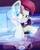 Size: 1299x1624 | Tagged: safe, artist:anonbelle, imported from derpibooru, roseluck, pony, computer, female, future, hologram, solo, space