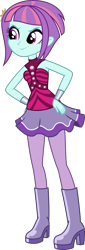 Size: 1695x5000 | Tagged: safe, artist:diegator007, imported from derpibooru, sunny flare, dance magic, equestria girls, spoiler:eqg specials, >:), absurd resolution, boots, clothes, cute, female, flamenco dress, happy, leggings, shoes, simple background, skirt, sleeveless, transparent background, vector
