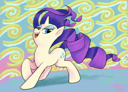 Size: 5600x4000 | Tagged: safe, artist:docwario, imported from derpibooru, rarity, pony, unicorn, absurd resolution, eyeshadow, female, makeup, mare, open mouth, smiling, solo, windswept mane, windy