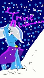 Size: 600x1067 | Tagged: safe, artist:stargazergirl1234, imported from derpibooru, trixie, pony, 1000 hours in ms paint, ms paint, snow