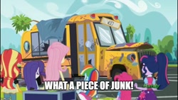 Size: 887x500 | Tagged: safe, imported from derpibooru, screencap, fluttershy, pinkie pie, rainbow dash, rarity, sci-twi, sunset shimmer, twilight sparkle, eqg summertime shorts, equestria girls, get the show on the road, discovery family logo, female, meme, music video, star wars