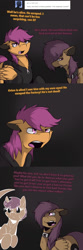 Size: 750x2250 | Tagged: safe, artist:conmanwolf, imported from derpibooru, scootaloo, ghost, ghost pony, pegasus, pony, undead, ask factory scootaloo, fanfic:rainbow factory, clothes, collar, comic, dog collar, factory scootaloo, ghostly scootaloo