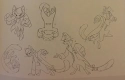 Size: 1754x1132 | Tagged: safe, imported from derpibooru, capper dapperpaws, abyssinian, anthro, cat, digitigrade anthro, my little pony: the movie, the art of my little pony: the movie, chest fluff, clothes, coat, concept art, lineart, male, reference sheet, solo