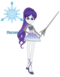Size: 2800x3600 | Tagged: safe, artist:razthor, imported from derpibooru, rarity, equestria girls, clothes, crossover, dress, female, myrtenaster, rapier, rwby, simple background, snow, snowflake, solo, sword, symbol, transparent background, weapon, weiss schnee