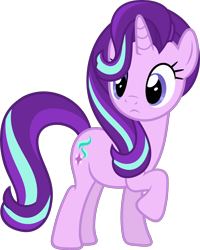 Size: 3606x4500 | Tagged: safe, artist:slb94, imported from derpibooru, starlight glimmer, pony, unicorn, female, looking at something, mare, raised hoof, simple background, solo, transparent background, vector