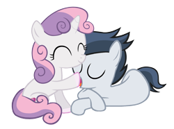 Size: 1489x1106 | Tagged: safe, artist:lunaticdawn, edit, imported from derpibooru, rumble, sweetie belle, pony, cute, female, fetish, hoof fetish, hoof licking, hoof polish, licking, male, nail polish, rumbelle, shipping, simple background, straight, transparent background, vector