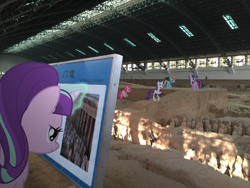 Size: 3264x2448 | Tagged: safe, artist:eflyjason, imported from derpibooru, pinkie pie, rainbow dash, rarity, starlight glimmer, twilight sparkle, pony, china, chinese, irl, photo, ponies in real life, terracotta army, xi'an