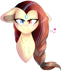 Size: 4000x4000 | Tagged: safe, artist:doux-ameri, imported from derpibooru, oc, oc only, oc:pixel, earth pony, pony, absurd resolution, bust, female, floppy ears, heterochromia, mare, portrait, simple background, solo, transparent background