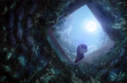 Size: 4000x2600 | Tagged: safe, artist:plotcore, imported from derpibooru, rarity, pony, atg 2017, crossover, female, full moon, loose hair, mare, moon, newbie artist training grounds, night, solo, tree