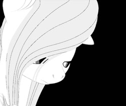 Size: 1079x900 | Tagged: safe, artist:styroponyworks, deleted from derpibooru, imported from derpibooru, fluttershy, pony, bust, grayscale, looking away, looking down, monochrome, portrait, solo
