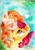 Size: 1024x1460 | Tagged: safe, artist:lailyren, artist:moonlight-ki, imported from derpibooru, apple bloom, pear butter, earth pony, pony, the perfect pear, female, filly, foal, kiss on the head, mare, mother and daughter, nuzzling, signature, traditional art, watercolor painting