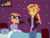Size: 2084x1584 | Tagged: safe, artist:miraculouslover21, imported from derpibooru, sci-twi, spike, spike the regular dog, sunset shimmer, twilight sparkle, oc, oc:dawn afterglow, dog, equestria girls, alternate clothes, alternate costumes, bed, bullying, clothes, crying, female, lesbian, looking at each other, magical lesbian spawn, mother and daughter, next generation, offspring, pajamas, parent:sci-twi, parent:sunset shimmer, parent:twilight sparkle, parents:scitwishimmer, parents:sunsetsparkle, photo, picture, sad, scitwishimmer, shipping, sunsetsparkle
