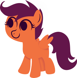 Size: 1204x1212 | Tagged: safe, artist:v0jelly, imported from derpibooru, scootaloo, pegasus, pony, female, filly, lineless, simple background, solo, transparent background, vector