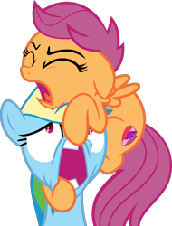 Size: 5229x6883 | Tagged: safe, artist:jhayarr23, imported from derpibooru, rainbow dash, scootaloo, pony, campfire tales, absurd resolution, faic, simple background, transparent background, vector