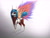 Size: 2521x1891 | Tagged: safe, artist:kimsteinandother, imported from derpibooru, dj pon-3, vinyl scratch, pony, artificial wings, augmented, crossover, female, magic, magic wings, solo, tokyo ghoul, touka kirishima, wings