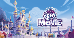 Size: 1433x747 | Tagged: safe, imported from derpibooru, my little pony: the movie, the art of my little pony: the movie, canterlot, my little pony logo, no pony, scenery