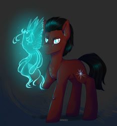 Size: 888x951 | Tagged: safe, artist:shini951, artist:shinizavr, imported from derpibooru, oc, oc only, oc:kyrel, earth pony, pony, blind, earth pony magic, magic, solo