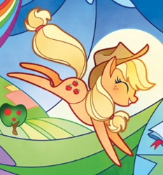 Size: 640x686 | Tagged: safe, artist:alexia tryfon, imported from derpibooru, applejack, earth pony, pony, my little pony: the movie, the art of my little pony: the movie, cropped, eyes closed, female, mare, solo focus