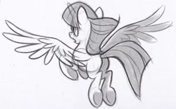 Size: 973x607 | Tagged: safe, artist:daniella demysh, imported from derpibooru, twilight sparkle, alicorn, pony, my little pony: the movie, the art of my little pony: the movie, butt, female, flying, grayscale, mare, monochrome, plot, rear view, sketch, solo, twibutt, twilight sparkle (alicorn), underhoof