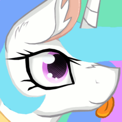 Size: 1000x1000 | Tagged: safe, artist:cuddlelamb, imported from derpibooru, princess celestia, alicorn, pony, animated, blushing, female, gif, licking, mare, solo, tongue out