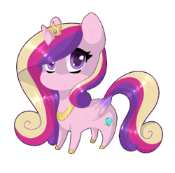 Size: 498x493 | Tagged: safe, artist:tigra0118, imported from derpibooru, princess cadance, alicorn, chibi, female, folded wings, jewelry, looking at you, mare, regalia, simple background, solo, white background