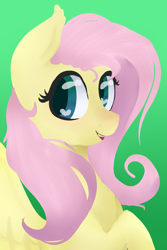 Size: 1000x1500 | Tagged: safe, artist:lianeart, imported from derpibooru, fluttershy, pegasus, pony, bust, cute, female, gradient background, heart eyes, looking at you, looking sideways, mare, open mouth, portrait, raised hoof, shyabetes, smiling, solo, wingding eyes, wings