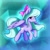 Size: 2550x2550 | Tagged: safe, artist:conniethecasanova, artist:flamevulture17, imported from derpibooru, flitter, pegasus, pony, abstract background, bow, cute, female, flitterbetes, flying, happy, looking at you, mare, partially open wings, smiling, solo, wings