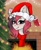 Size: 1719x2099 | Tagged: artist needed, source needed, safe, artist:lovely-pony, imported from derpibooru, oc, oc only, pony, unicorn, christmas, christmas tree, clothes, fireplace, hat, head, holiday, horn, looking at you, santa hat, scarf, solo, tree, unicorn oc