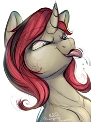 Size: 1500x2000 | Tagged: artist needed, source needed, safe, imported from derpibooru, oc, oc only, pony, unicorn, female, mare, sketch, solo, tongue out