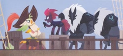 Size: 1097x505 | Tagged: safe, imported from derpibooru, captain celaeno, tempest shadow, anthro, my little pony: the movie, the great princess caper, storm guard