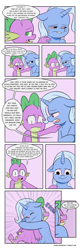 Size: 2893x9000 | Tagged: safe, artist:raph13th, imported from derpibooru, spike, trixie, dragon, pony, unicorn, comic:glim glam and pals, comic, crying, dialogue, duo, eyes closed, hug, lidded eyes, nose wrinkle, tears of joy, tumblr