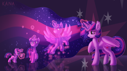 Size: 1920x1080 | Tagged: safe, artist:shad0w-galaxy, imported from derpibooru, twilight sparkle, alicorn, pony, unicorn, age progression, book, female, filly, filly twilight sparkle, flying, glowing horn, grin, levitation, looking up, magic, mare, reading, smiling, spread wings, squee, telekinesis, twilight sparkle (alicorn), wings, younger