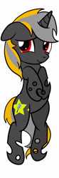 Size: 5907x17717 | Tagged: safe, artist:mimicproductions, imported from derpibooru, oc, oc only, oc:optic t-bone, changeling, unicorn, absurd resolution, body pillow, body pillow design, changeling hooves, changeling oc, cutie mark, gray coat, looking away, lying, on back, red eyes, smiling, solo, yellow changeling