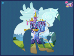 Size: 1600x1200 | Tagged: safe, imported from derpibooru, twilight sparkle, twilight sparkle (alicorn), alicorn, my little pony logo, official, twilight's castle, wallpaper