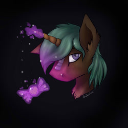 Size: 1024x1024 | Tagged: safe, artist:shailensart, imported from derpibooru, oc, oc only, oc:silver star, kirin, pony, black background, bust, chest fluff, colored pupils, ear fluff, heart eyes, levitation, magic, male, portrait, simple background, solo, stallion, telekinesis, wingding eyes