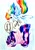 Size: 1967x2785 | Tagged: safe, artist:liaaqila, imported from derpibooru, rainbow dash, twilight sparkle, alicorn, pegasus, pony, duo, falling, flying, flying lesson, outdoors, sky, speech bubble, traditional art, twilight sparkle (alicorn)