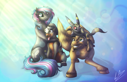 Size: 3735x2420 | Tagged: safe, artist:lupiarts, imported from derpibooru, oc, oc only, oc:obabscribbler, oc:reverb, oc:scribbler, houndour, pony, umbreon, couple, crossover, cute, funny, high res, love, obaverb, petting, pokémon, romance