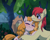 Size: 2500x2000 | Tagged: safe, artist:renokim, imported from derpibooru, bright mac, pear butter, earth pony, pony, the perfect pear, blushing, brightbutter, couple, cowboy hat, duo, eyes closed, female, hat, hug, male, mare, rain, scene interpretation, shipping, smiling, stallion, stetson, straight, tree