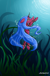 Size: 1080x1620 | Tagged: safe, artist:amaliyacloud, imported from derpibooru, oc, oc only, pony, asphyxiation, bubble, drowning, female, sad, underwater