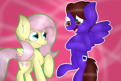 Size: 1280x853 | Tagged: safe, imported from derpibooru, fluttershy, oc, oc:feather data, pony, canon x oc