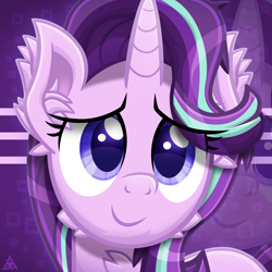 Size: 4000x4000 | Tagged: safe, artist:sol-r, imported from derpibooru, starlight glimmer, pony, unicorn, absurd resolution, bust, cute, ear fluff, female, glimmerbetes, mare, portrait, smiling, solo