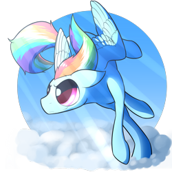 Size: 2700x2700 | Tagged: safe, artist:greenpidge, imported from derpibooru, rainbow dash, pegasus, pony, cloud, crepuscular rays, female, floppy ears, flying, mare, simple background, sky, smiling, smirk, solo, transparent background