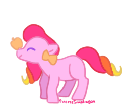 Size: 754x650 | Tagged: safe, artist:princesssnapdragon, imported from derpibooru, oc, oc only, oc:honeycrisp blossom, pony, animated, apple, apple family, balancing, cute, food, frame by frame, gif, next generation, parent:big macintosh, parent:princess cadance, parents:cadmac, ponies balancing stuff on their nose