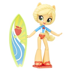Size: 1500x1500 | Tagged: safe, imported from derpibooru, applejack, equestria girls, beach, clothes, doll, equestria girls minis, irl, merchandise, photo, surfboard, swimsuit, toy