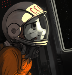 Size: 1035x1079 | Tagged: safe, artist:dimfann, imported from derpibooru, oc, oc only, oc:clouse, pony, astronaut, clothes, cosmonaut, male, russian, smiling, solo, soviet union, soyuz, space, spacesuit, stars, yuri gagarin
