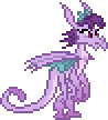 Size: 98x108 | Tagged: safe, artist:botchan-mlp, imported from derpibooru, prominence, dragon, animated, background dragon, blinking, desktop ponies, female, gif, pixel art, simple background, solo, sprite, teenaged dragon, transparent background