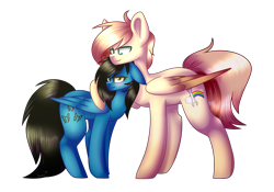 Size: 2060x1440 | Tagged: safe, artist:despotshy, imported from derpibooru, oc, oc only, oc:despy, oc:nick, pegasus, pony, female, male, mare, simple background, stallion, transparent background