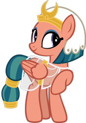 Size: 5312x7559 | Tagged: safe, artist:silverswirls15, imported from derpibooru, somnambula, pegasus, pony, daring done?, absurd resolution, clothes, egyptian headdress, female, headdress, looking at you, mare, raised hoof, see-through, simple background, solo, transparent background, vector