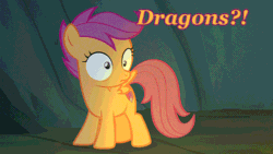 Size: 500x281 | Tagged: safe, edit, edited screencap, imported from derpibooru, screencap, scootaloo, pegasus, pony, campfire tales, adorable distress, animated, cute, female, gif, scared, shaking, solo